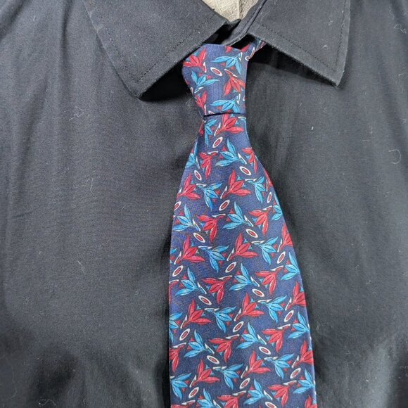 Christian Dior Monsieur Necktie, All silk Blue red pattern neck tie - Picture 9 of 11